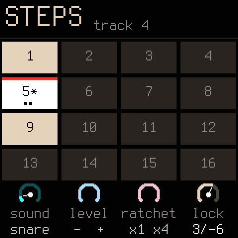 Steps with a lock: step 5 marked with a star